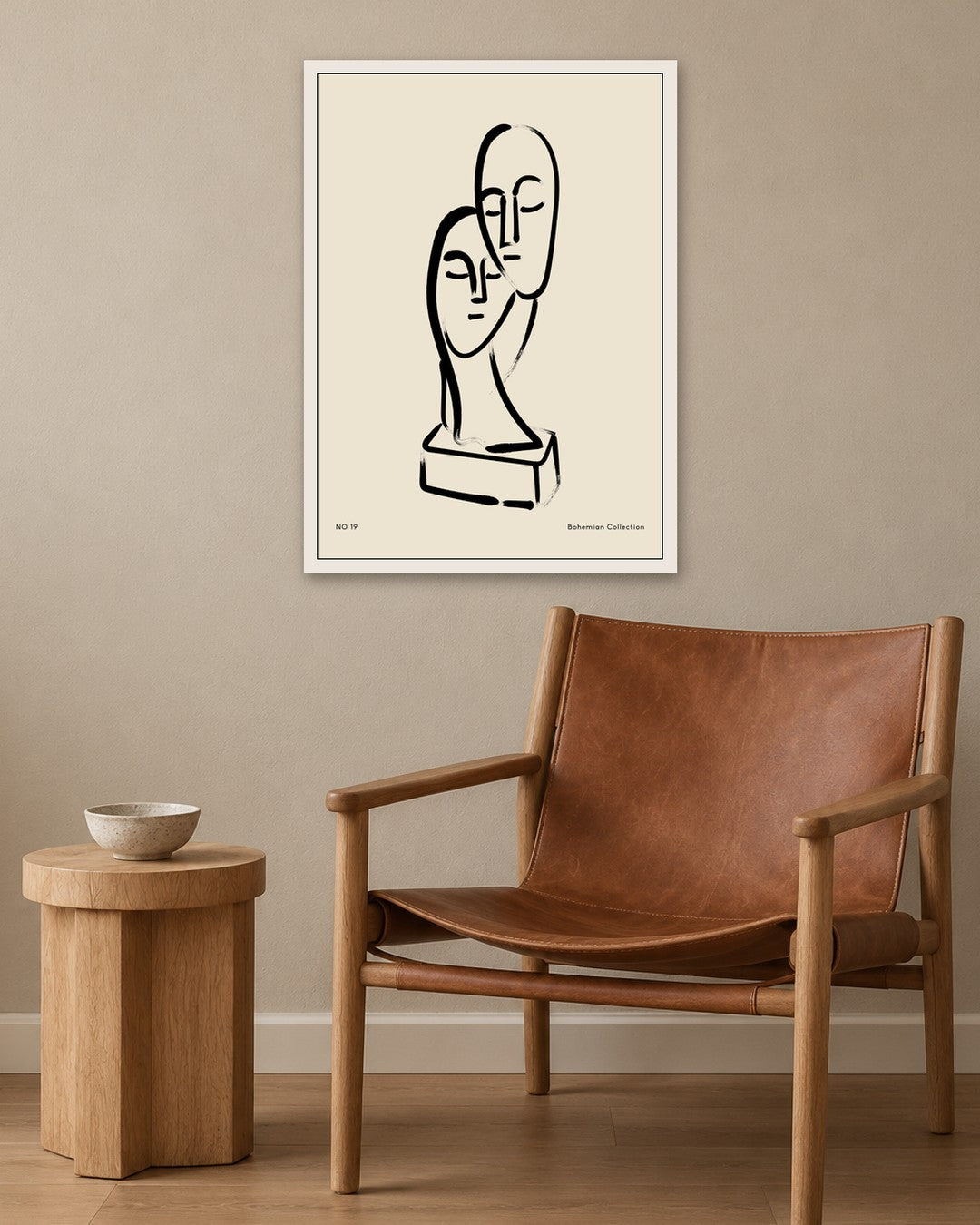 SENT Studio - Bohemian Poster No. 97 - white frame in a room