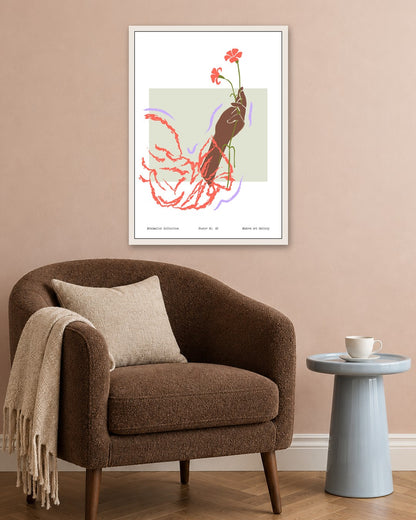 SENT Studio - Blooming Flowers Poster No. 49 - white frame in a room