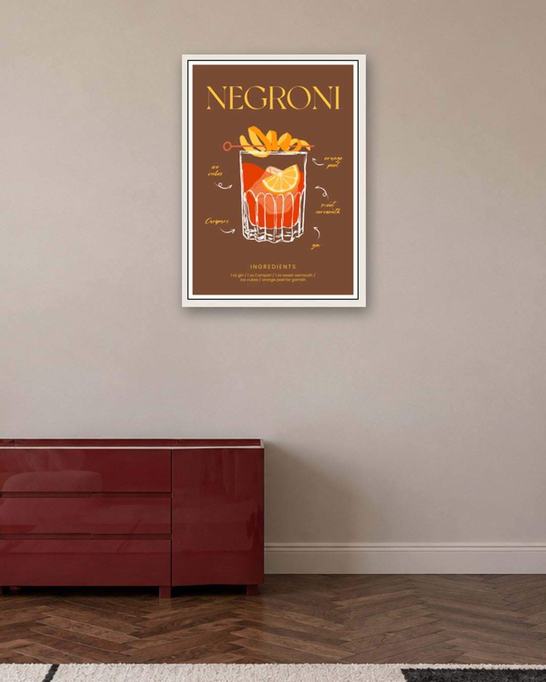 SENT Studio - Cocktail Poster No. 41 - white frame in a room