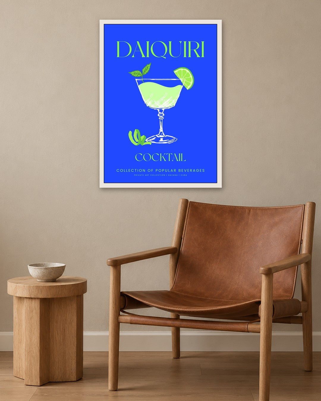SENT Studio - Cocktail Poster No. 7 - white frame in a room