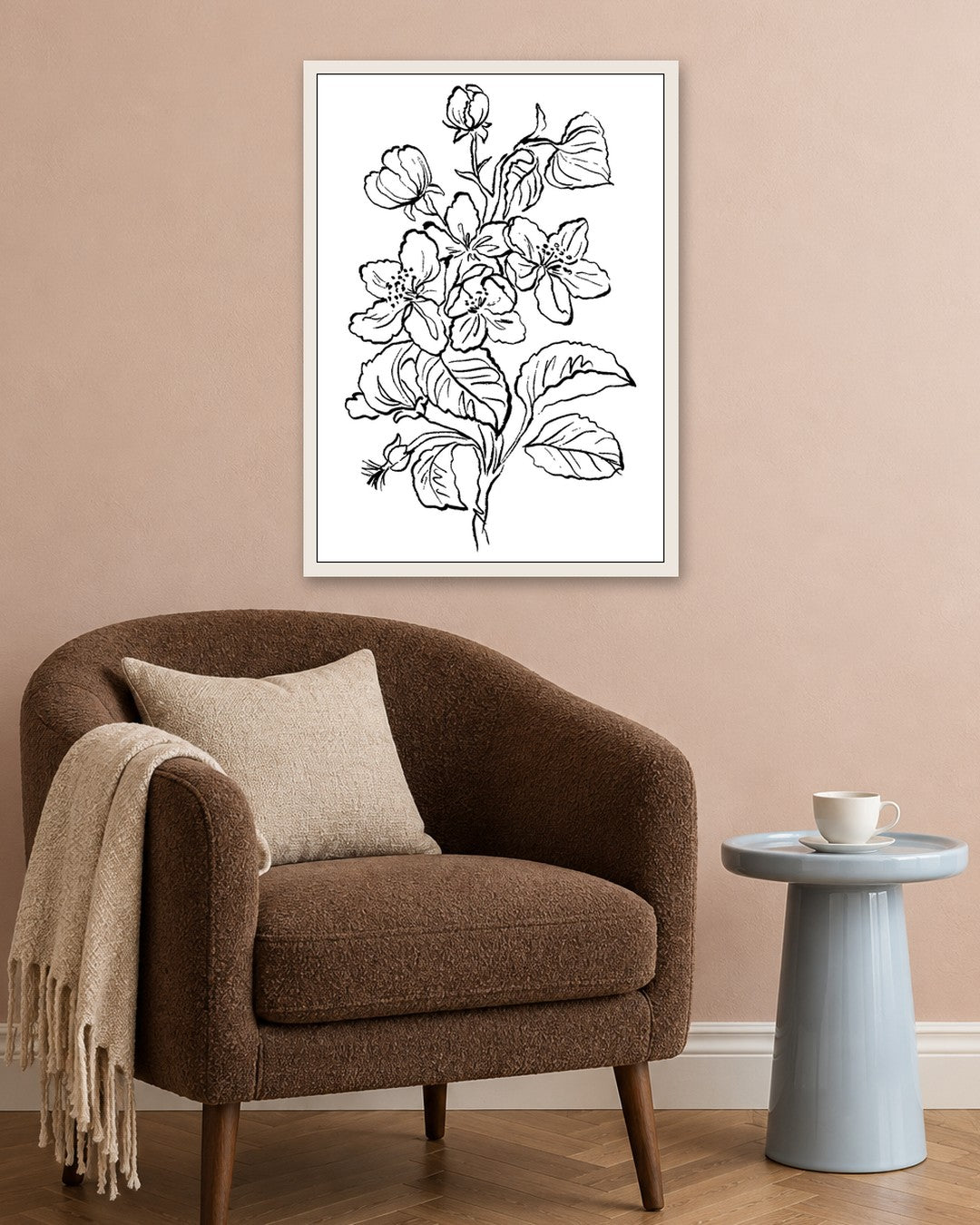 SENT Studio - Blooming Flowers Poster No. 24 - white frame in a room