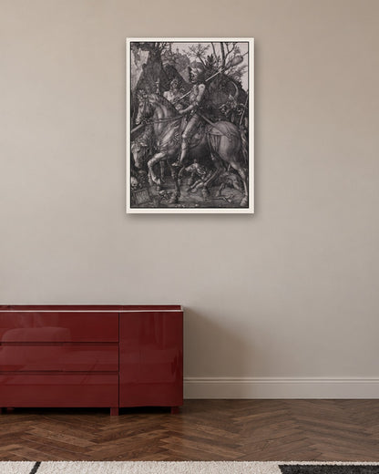 Albrecht Dürer - Knight, Death and the Devil - white frame in a room