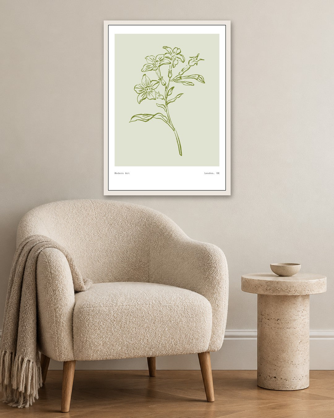 SENT Studio - Blooming Flowers Poster No. 58 - white frame in a room