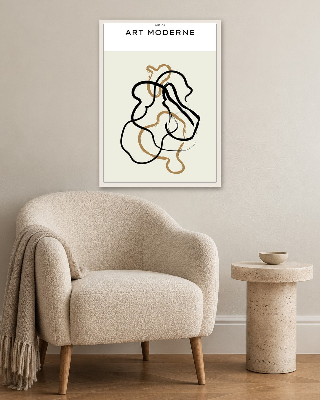 SENT Studio - Bohemian Poster No. 100 - white frame in a room