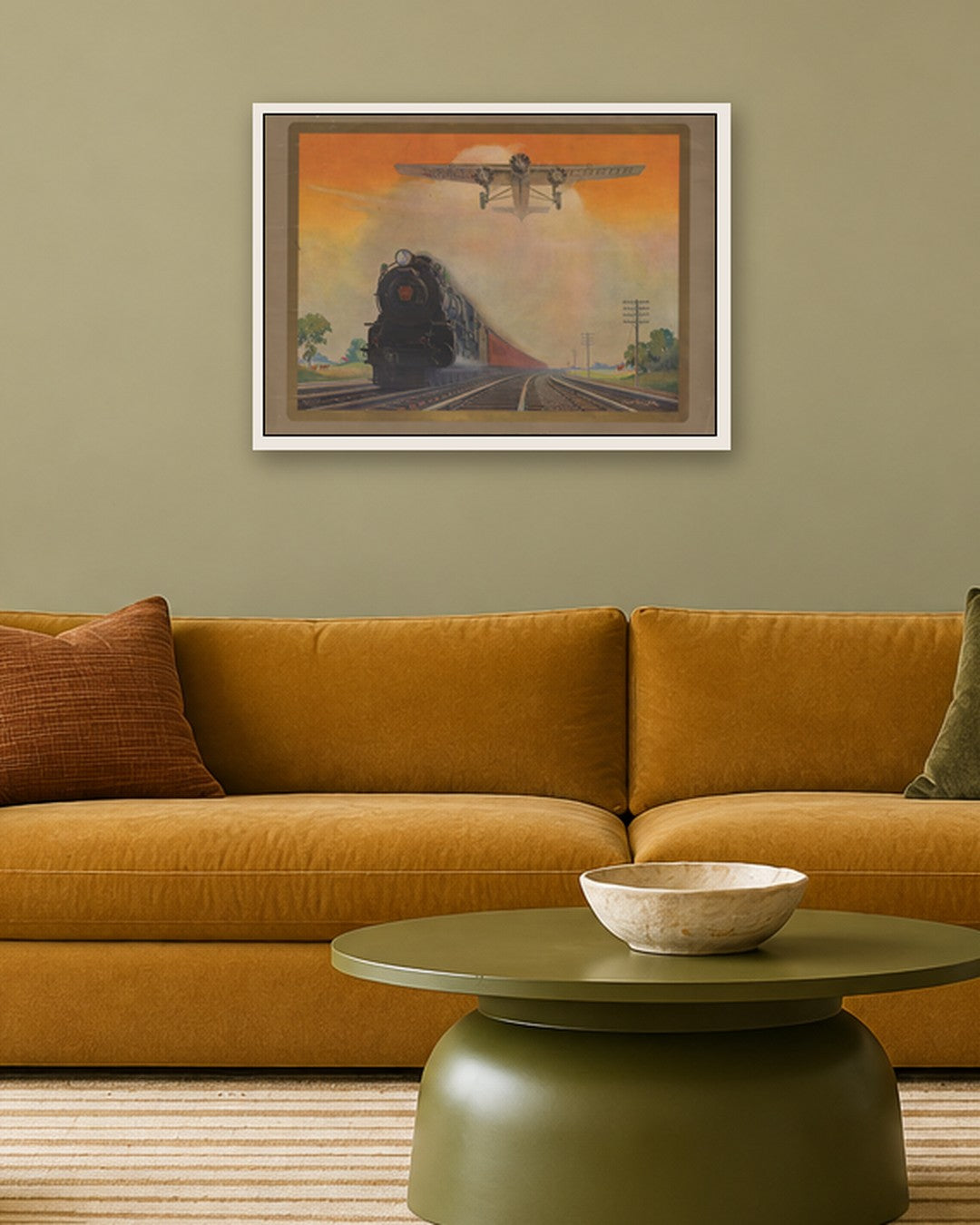 Pennsylvania Railroad - Giant Conquerors of Space and Time (1931) - white frame in a room