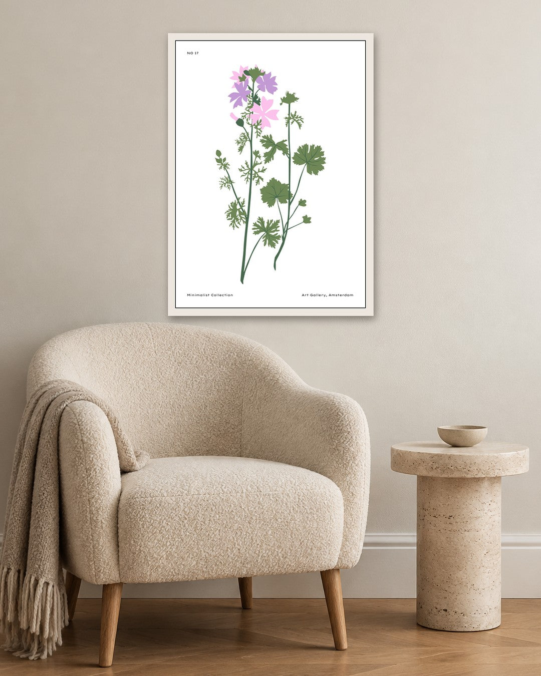 SENT Studio - Botanical Poster No. 40 - white frame in a room
