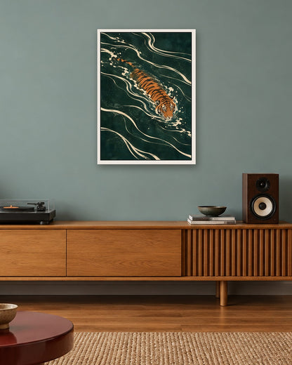 Gracie Cole - Night Swimmer - white frame in a room