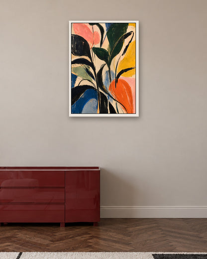 Faris Mcgee - A Vertical Abstract Expressionist Painting Illustr - white frame in a room