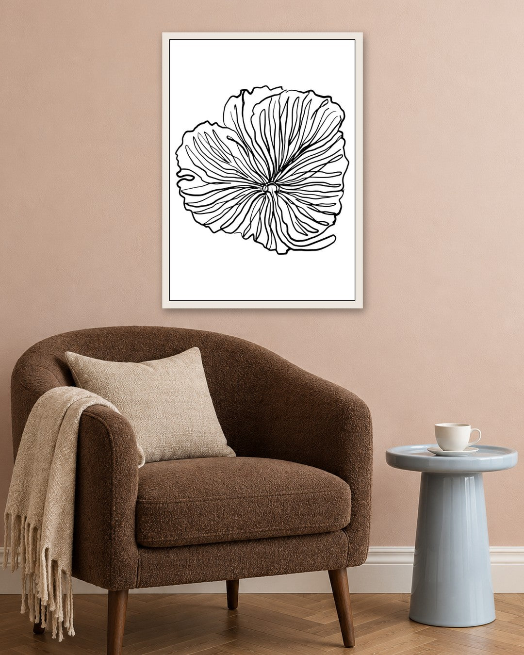 SENT Studio - Blooming Flowers Poster No. 30 - white frame in a room