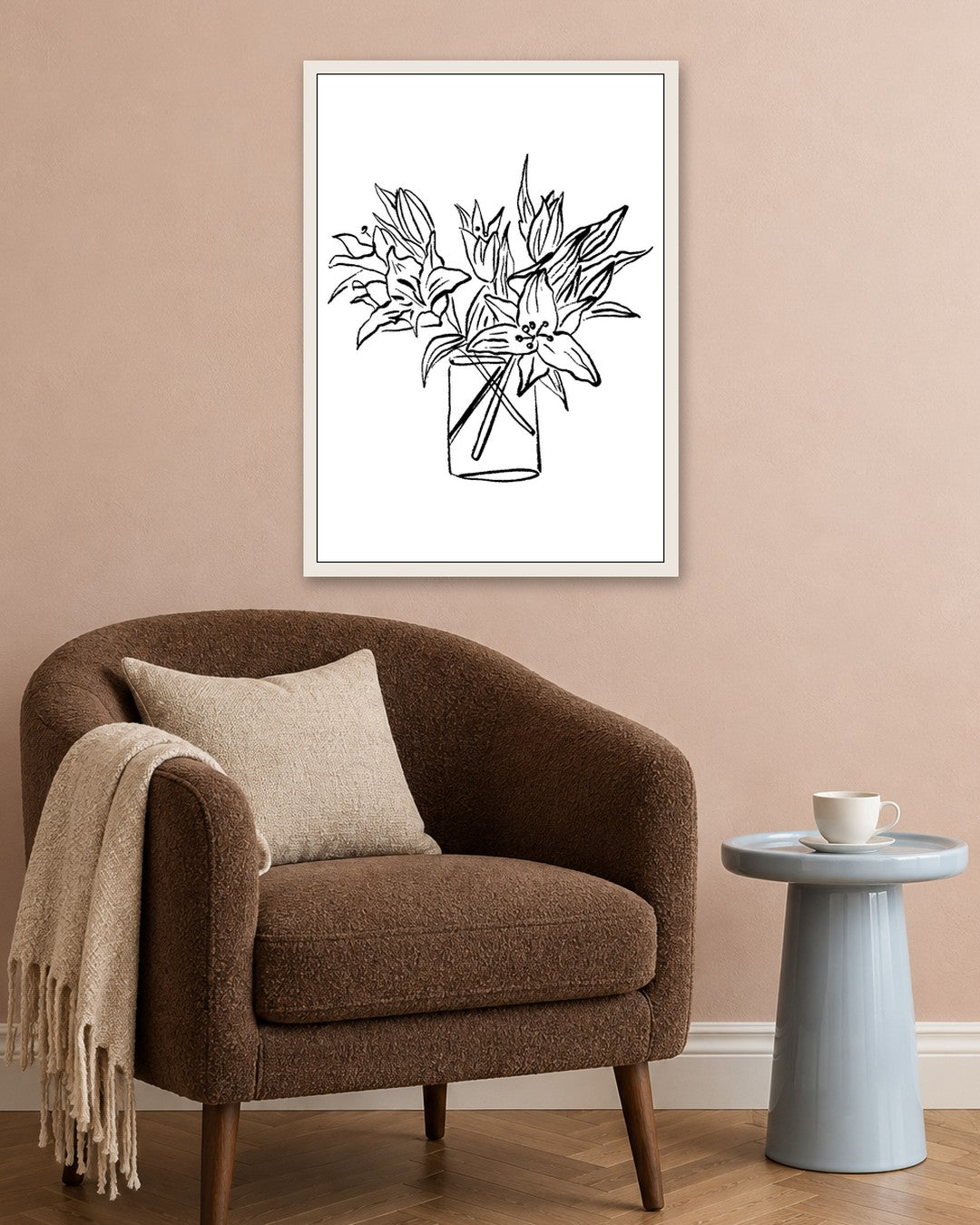 SENT Studio - Blooming Flowers Poster No. 15 - white frame in a room