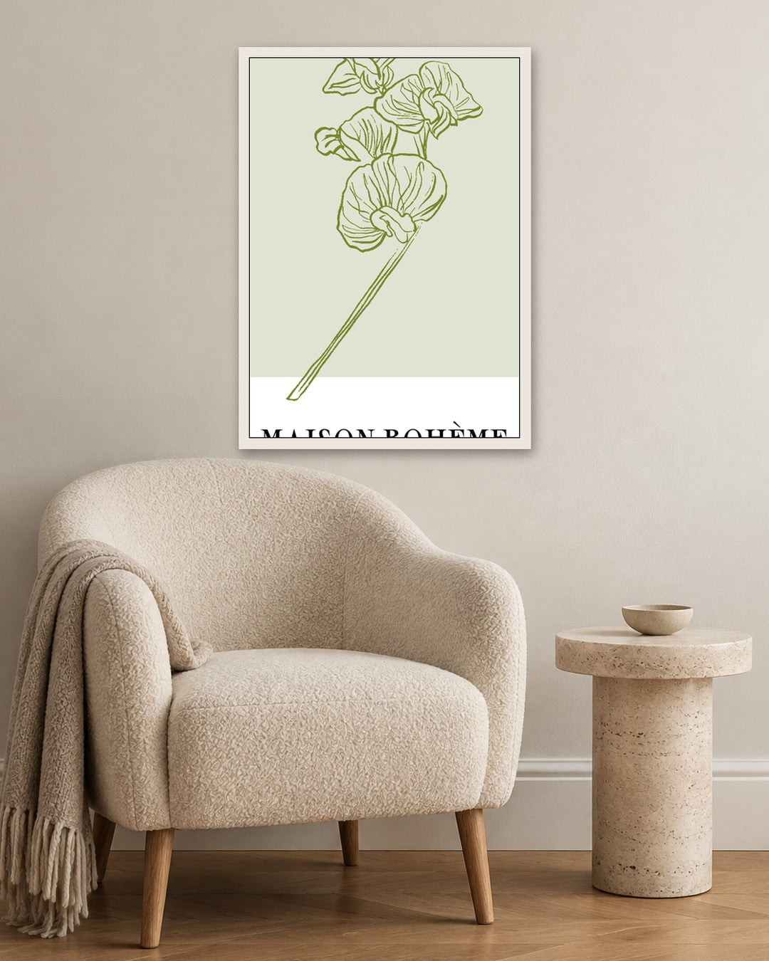 SENT Studio - Blooming Flowers Poster No. 27 - white frame in a room