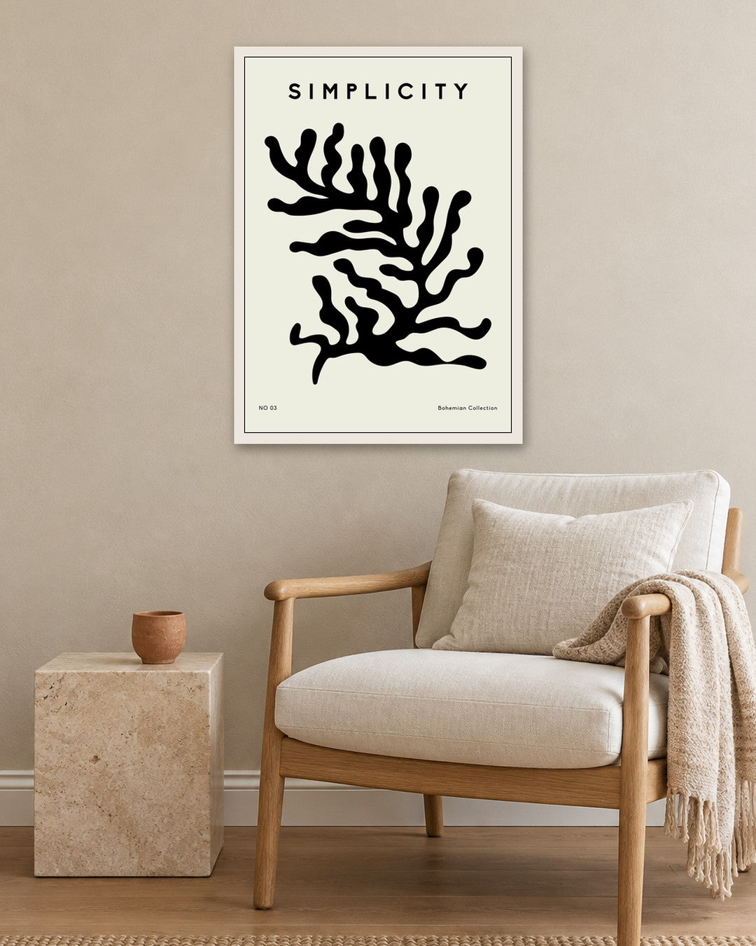 SENT Studio - Bohemian Poster No. 63 - white frame in a room