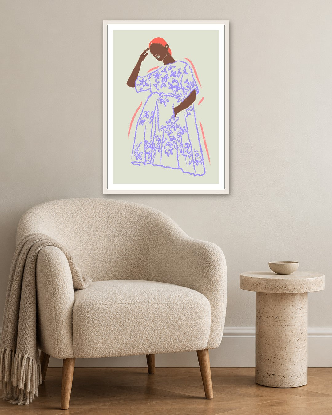 SENT Studio - Blooming Flowers Poster No. 22 - white frame in a room