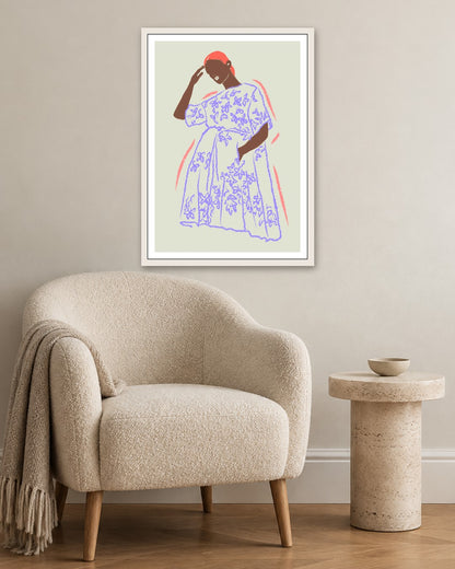 SENT Studio - Blooming Flowers Poster No. 22 - white frame in a room