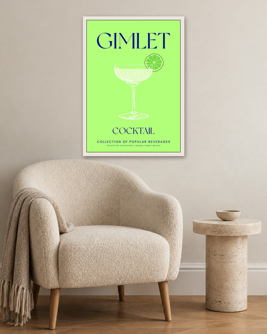 SENT Studio - Cocktail Poster No. 10 - white frame in a room