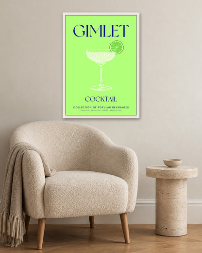 SENT Studio - Cocktail Poster No. 10 - white frame in a room