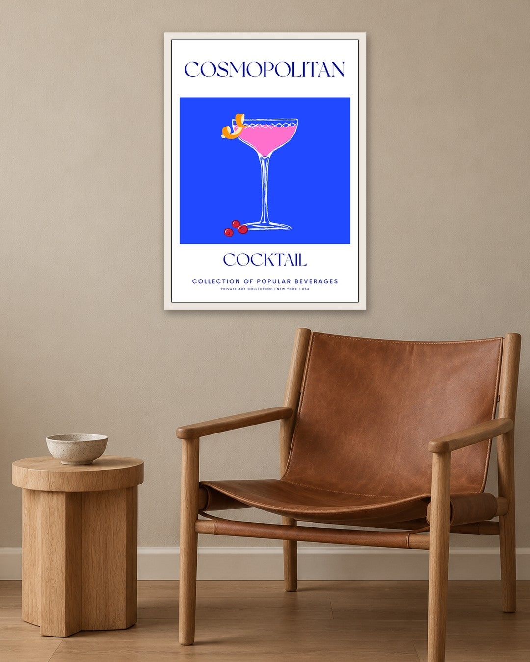 SENT Studio - Cocktail Poster No. 36 - white frame in a room