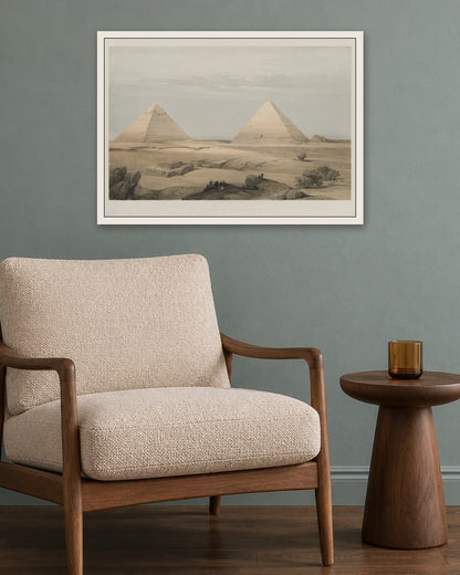 Louis Haghe - Egypt and Nubia, Volume II: Pyramids of Geezeh - white frame in a room