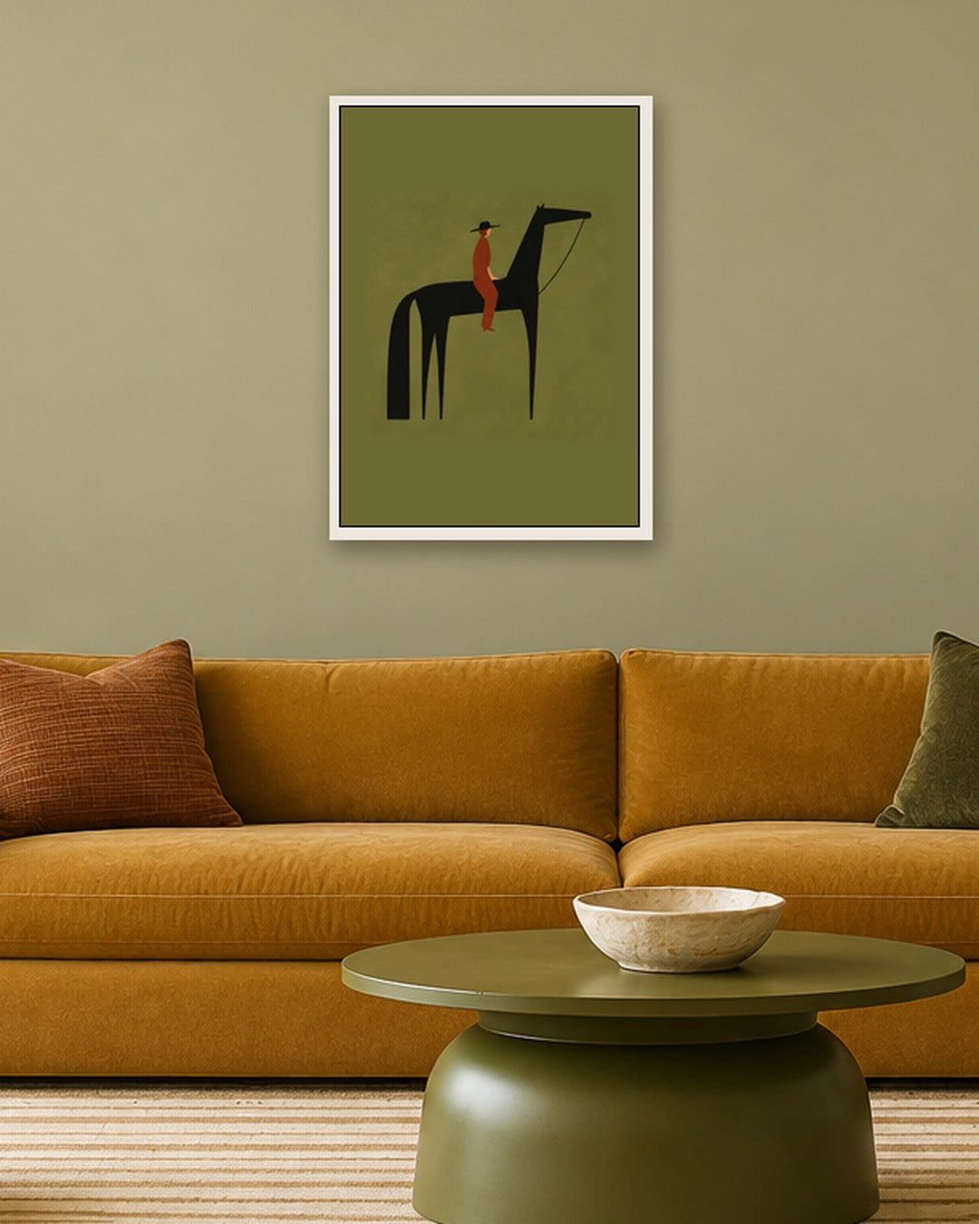 Gracie Cole - Desert Rider II - white frame in a room