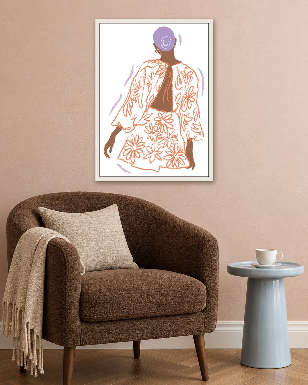 SENT Studio - Blooming Flowers Poster No. 55 - white frame in a room