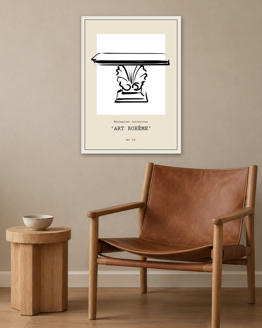 SENT Studio - Bohemian Poster No. 37 - white frame in a room