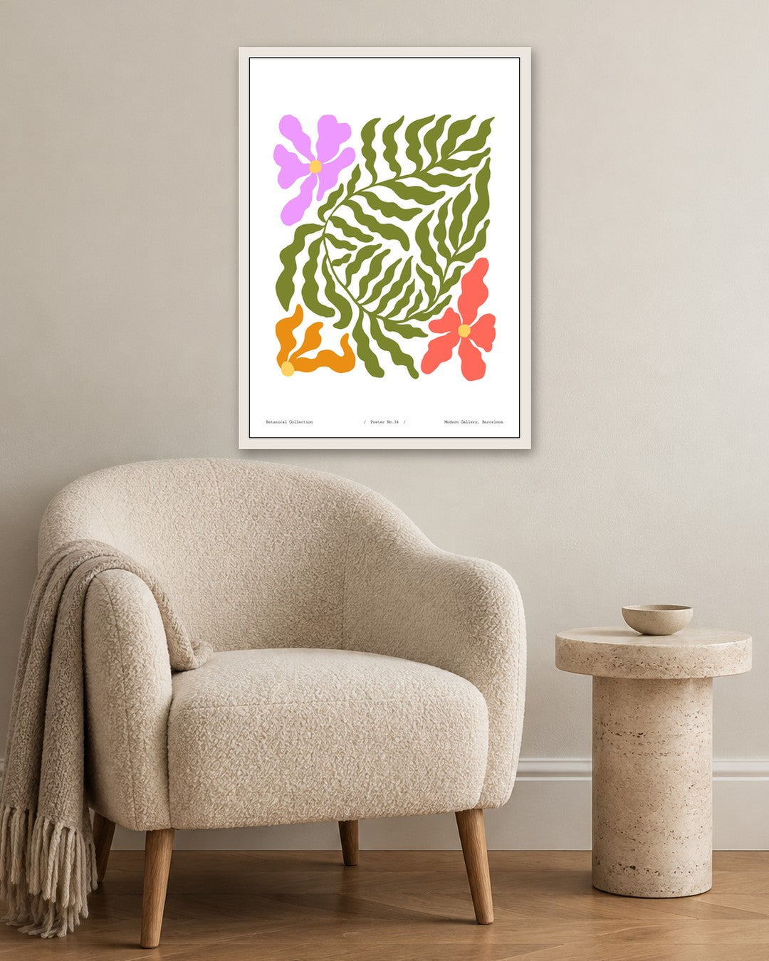 SENT Studio - Blooming Flowers Poster No. 34 - white frame in a room