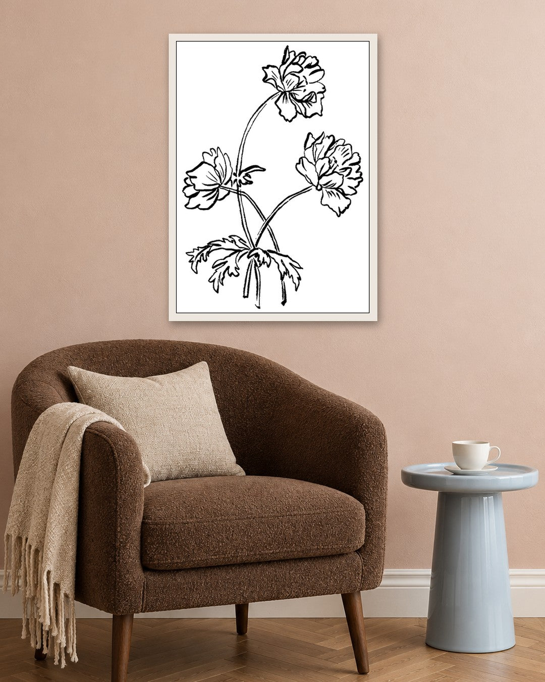 SENT Studio - Blooming Flowers Poster No. 10 - white frame in a room