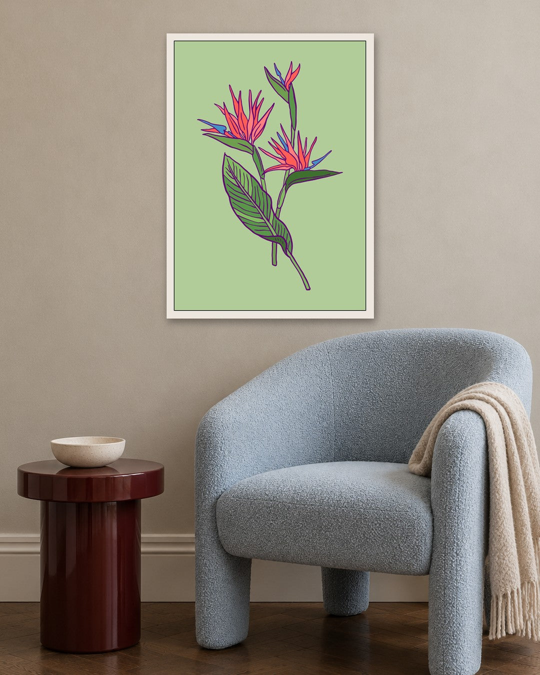 SENT Studio - Flower Poster No. 21 - white frame in a room