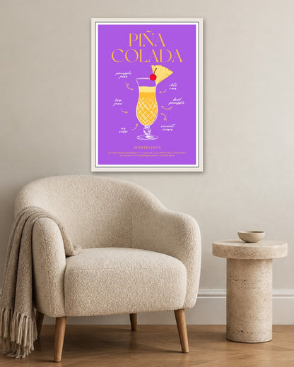 SENT Studio - Cocktail Poster No. 43 - white frame in a room