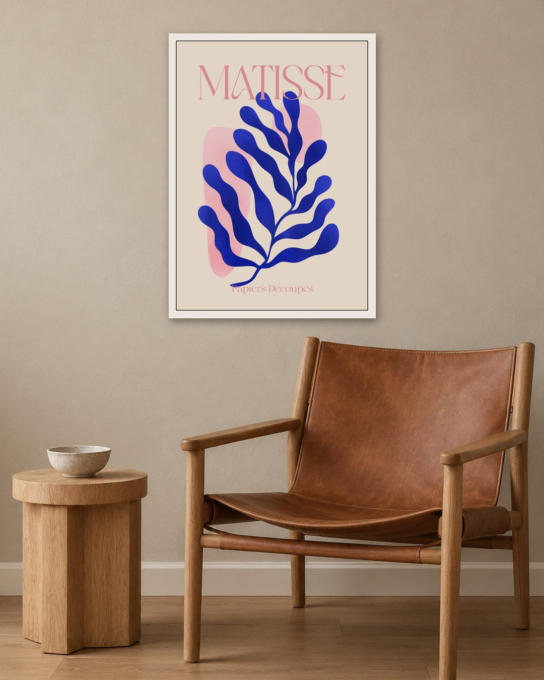 SENT Studio - Blue Seaweed Cut-out - white frame in a room