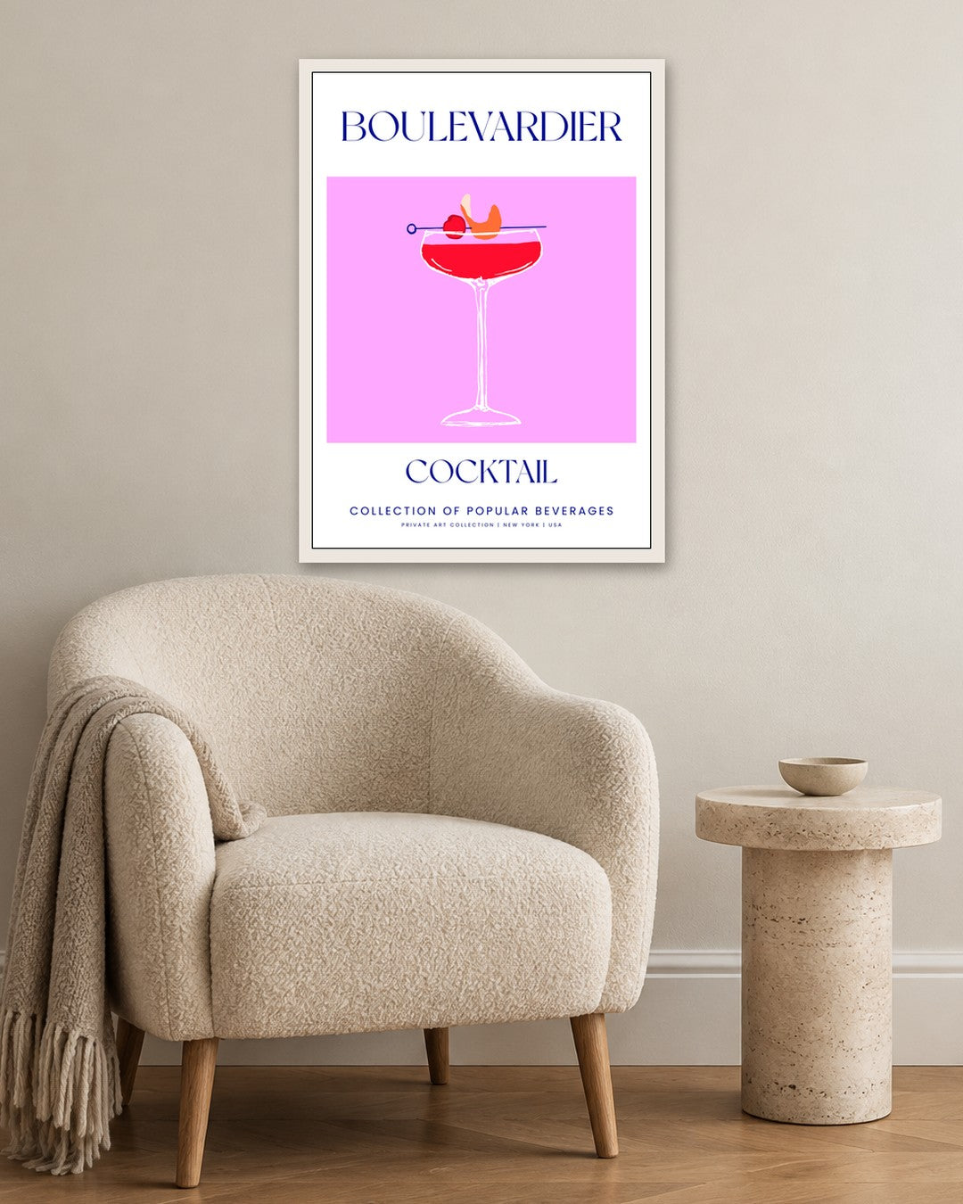 SENT Studio - Cocktail Poster No. 15 - white frame in a room