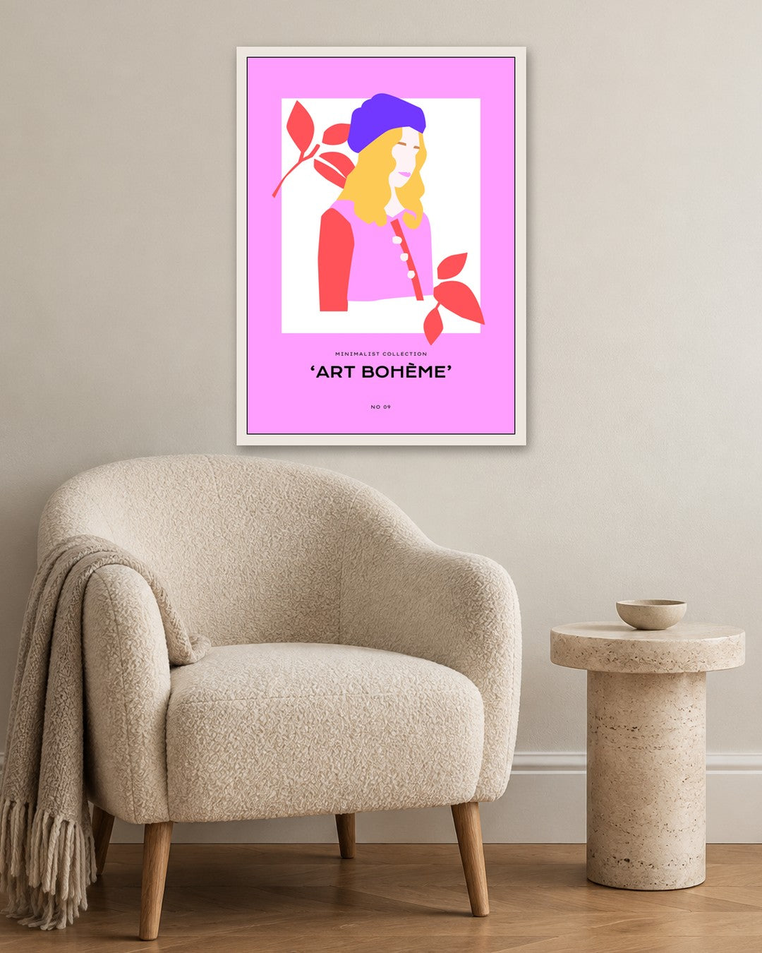 SENT Studio - Abstract Poster No. 11 - white frame in a room