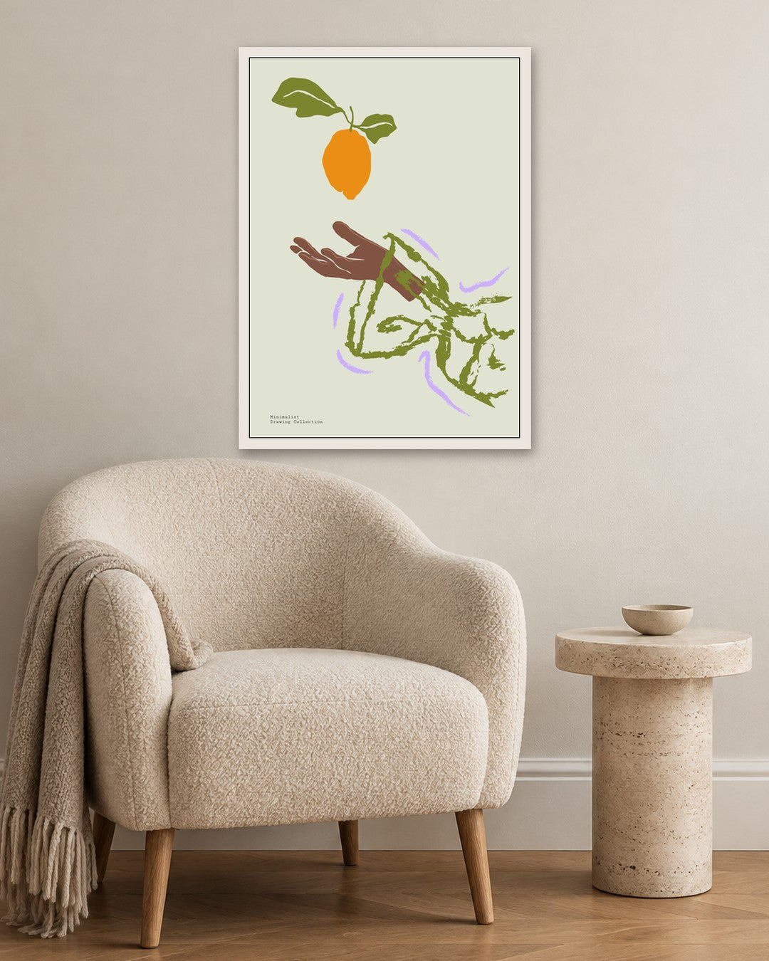 SENT Studio - Blooming Flowers Poster No. 3 - white frame in a room