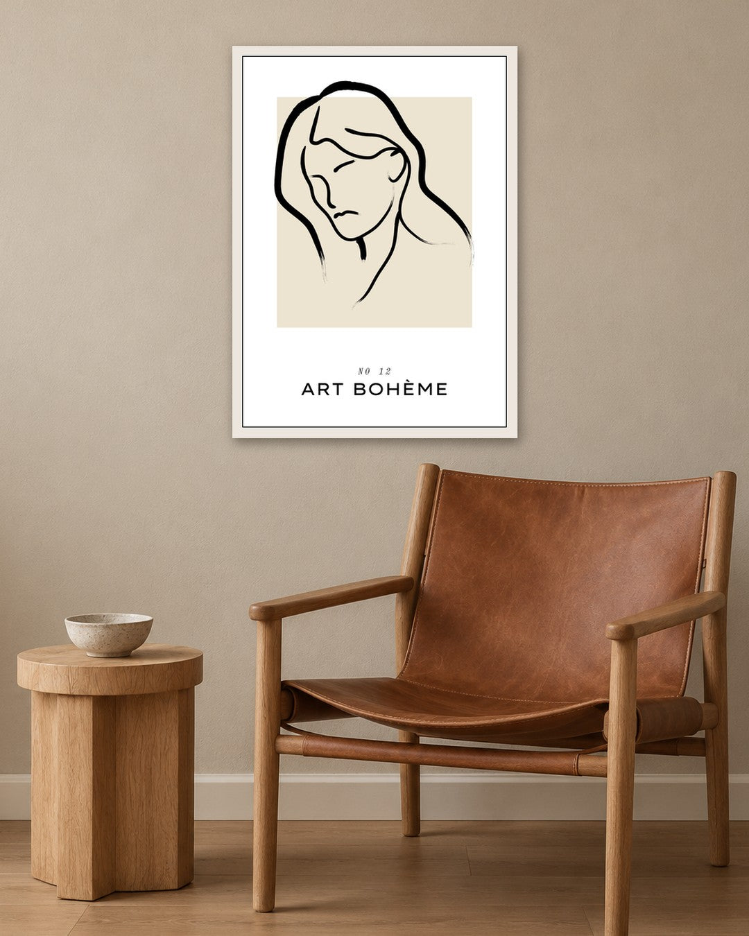 SENT Studio - Bohemian Poster No. 19 - white frame in a room