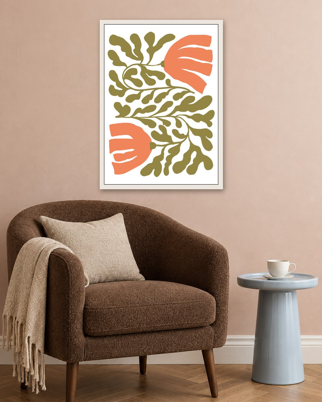 SENT Studio - Blooming Flowers Poster No. 36 - white frame in a room