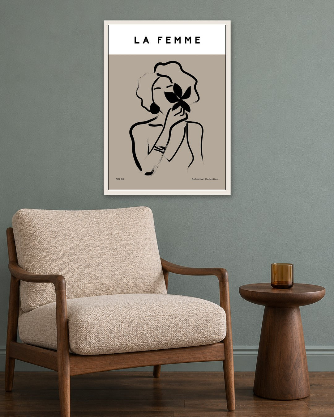 SENT Studio - Bohemian Poster No. 72 - white frame in a room