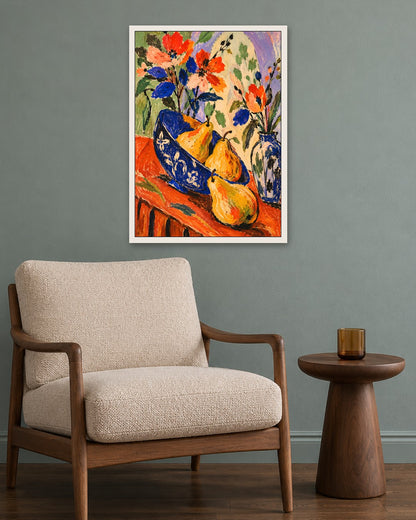 Faris Mcgee - A Colorful Expressive Still Life Painting Scene O - white frame in a room