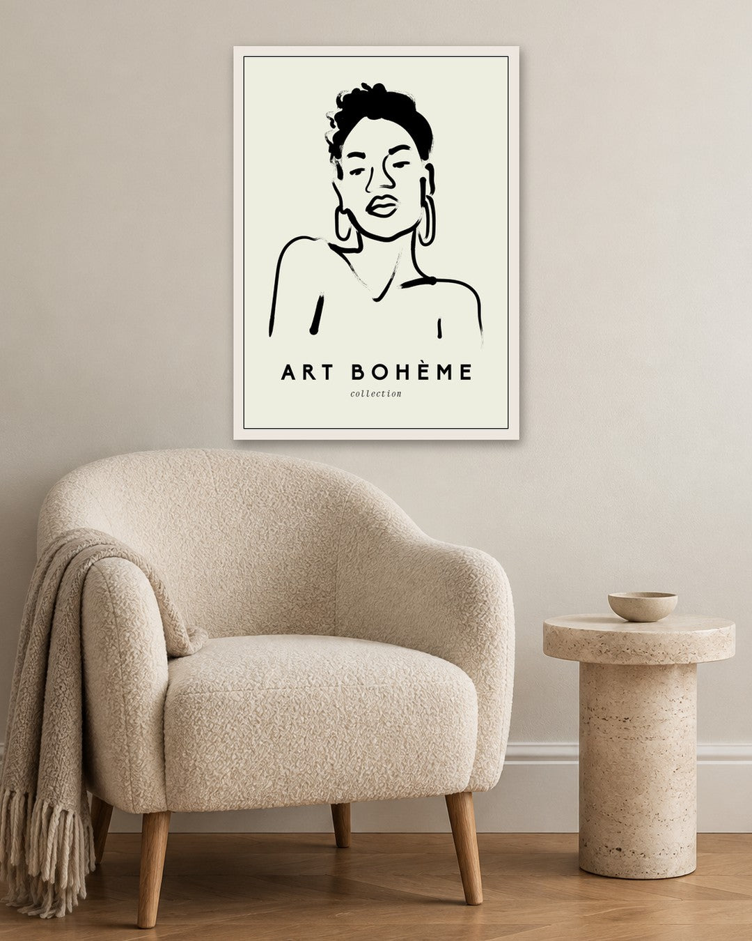 SENT Studio - Bohemian Poster No. 95 - white frame in a room