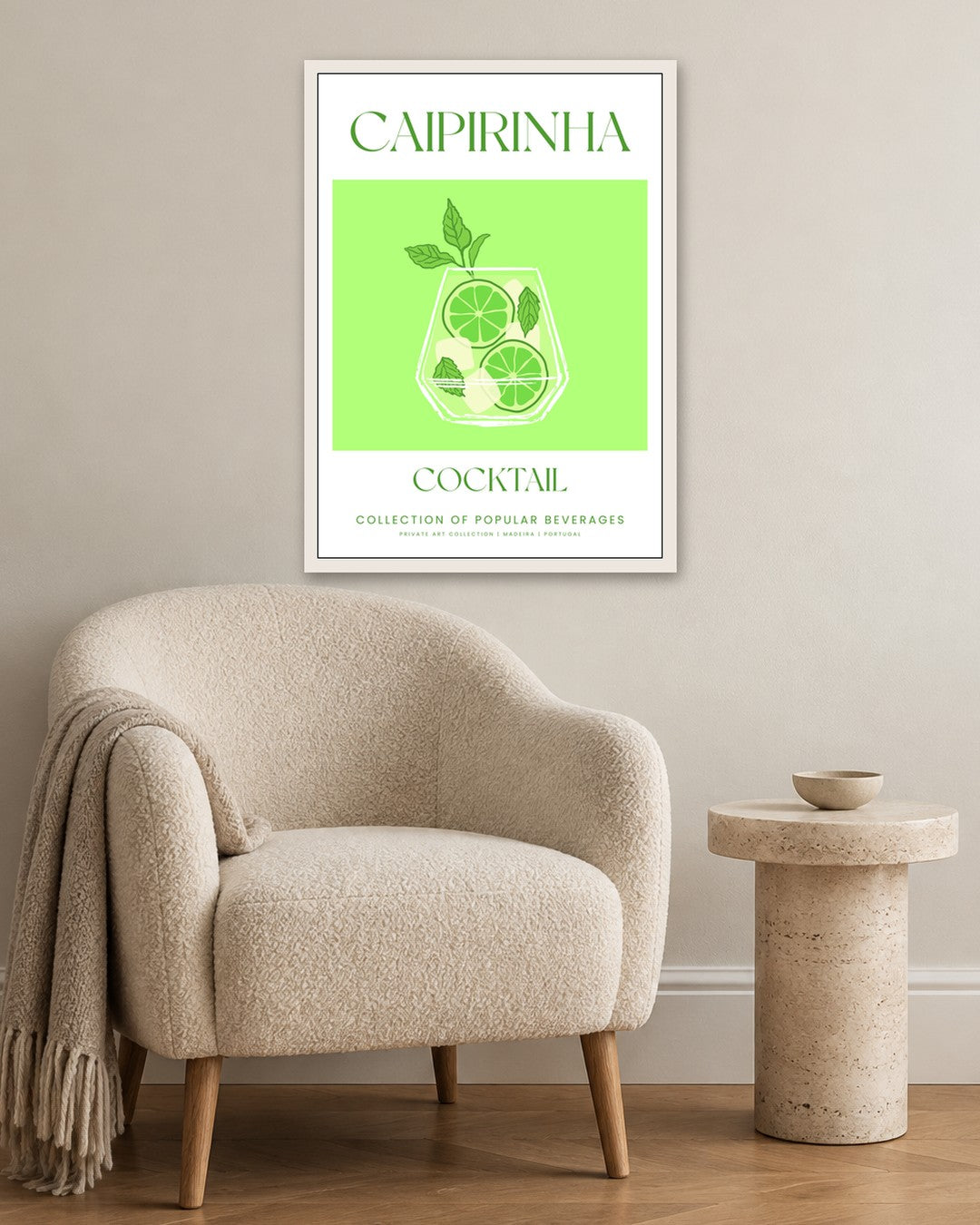 SENT Studio - Cocktail Poster No. 19 - white frame in a room