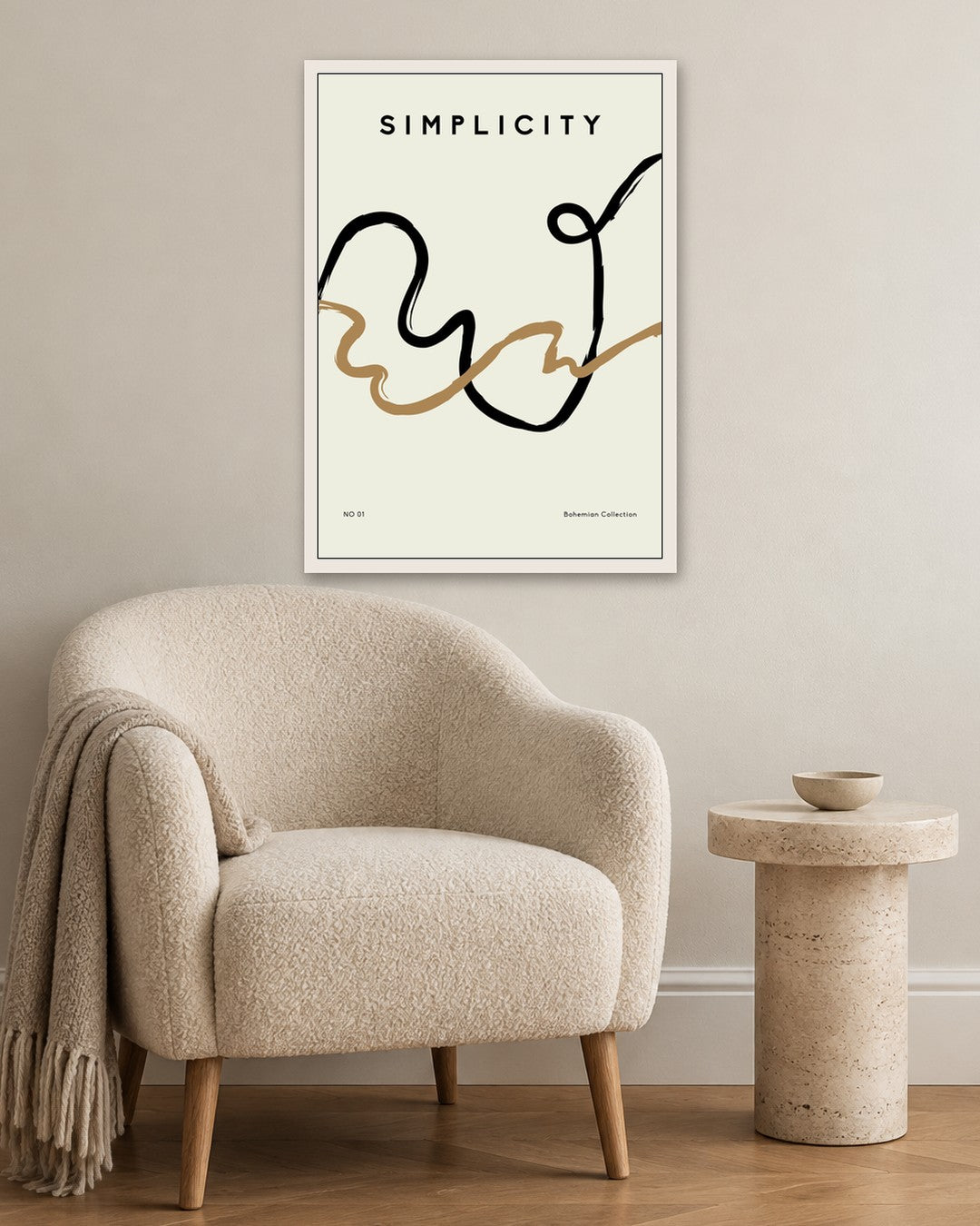 SENT Studio - Bohemian Poster No. 23 - white frame in a room