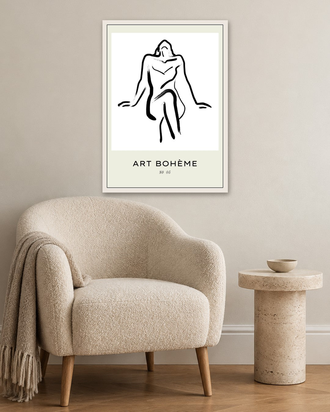 SENT Studio - Bohemian Poster No. 88 - white frame in a room