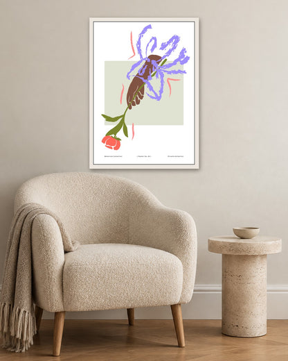 SENT Studio - Blooming Flowers Poster No. 52 - white frame in a room
