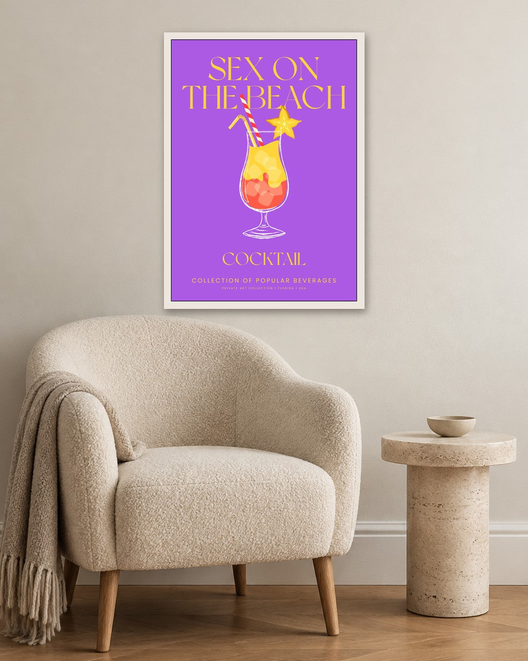 SENT Studio - Cocktail Poster No. 28 - white frame in a room