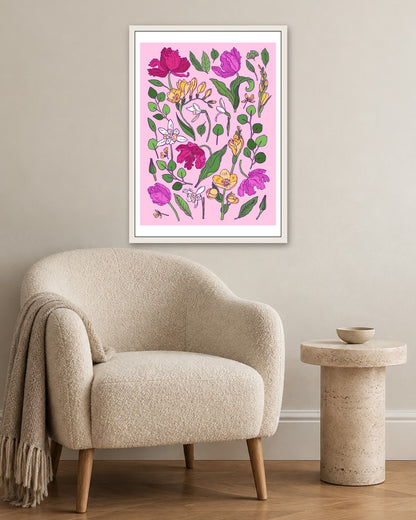 SENT Studio - Flower Poster No. 10 - white frame in a room