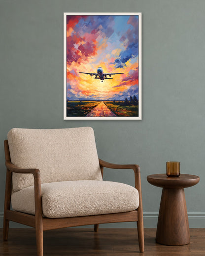 SENT Studio - Sunset Flight - white frame in a room