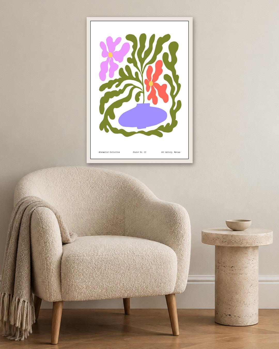 SENT Studio - Blooming Flowers Poster No. 21 - white frame in a room