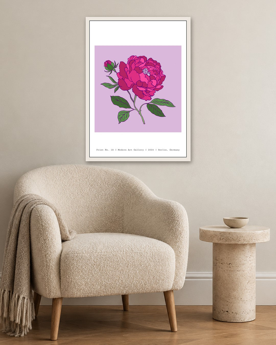 SENT Studio - Flower Poster No. 18 - white frame in a room