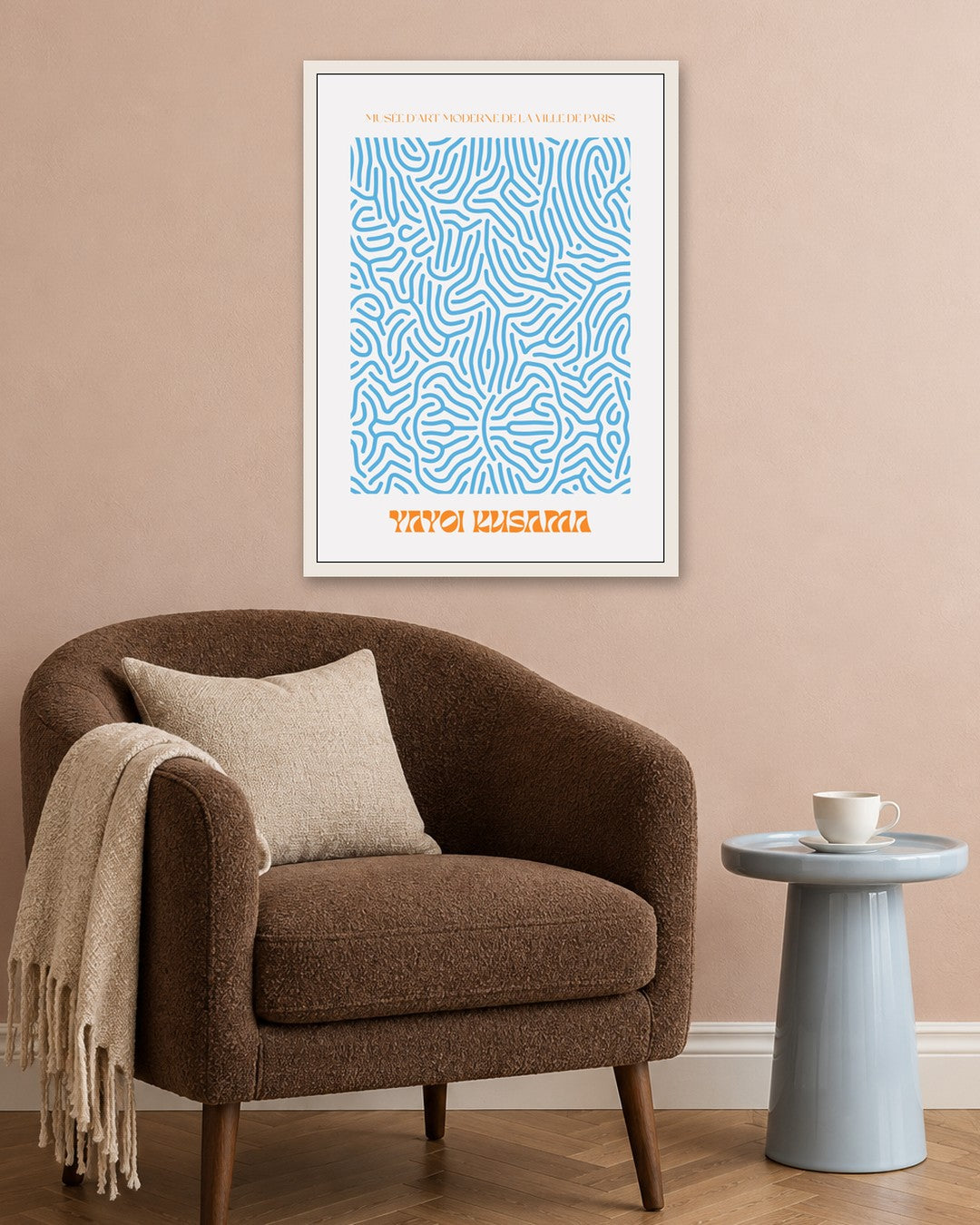 SENT Studio - Blue Labyrinth - white frame in a room
