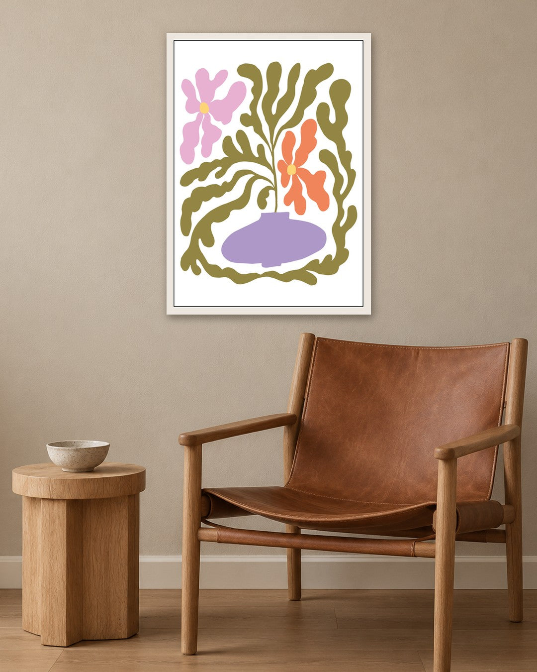 SENT Studio - Blooming Flowers Poster No. 49 - white frame in a room