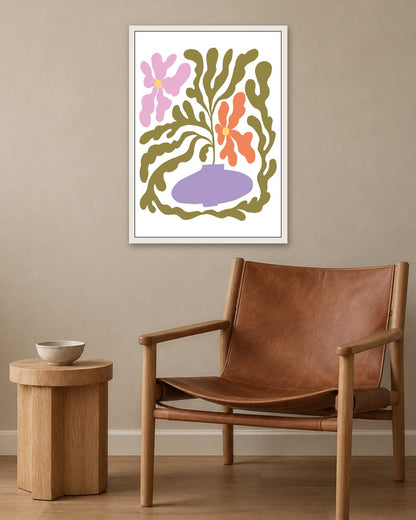 SENT Studio - Blooming Flowers Poster No. 49 - white frame in a room